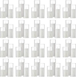 Glass Cylinder Vases and Pillar Candles Set