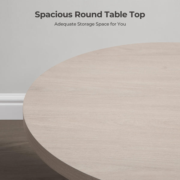 Round Fluted Coffee Table with Storage