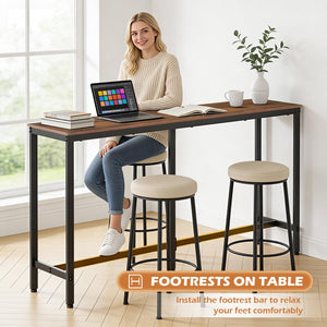 Industrial Bar Height Pub Table with Metal Frame