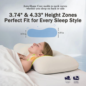 Cervical Memory Foam Neck Pillow with Cooling Pillowcase