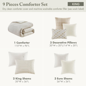 Cotton Clipped Jacquard Comforter Set with Removable Cover