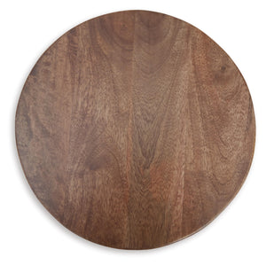 Round Solid Wood Accent End Table