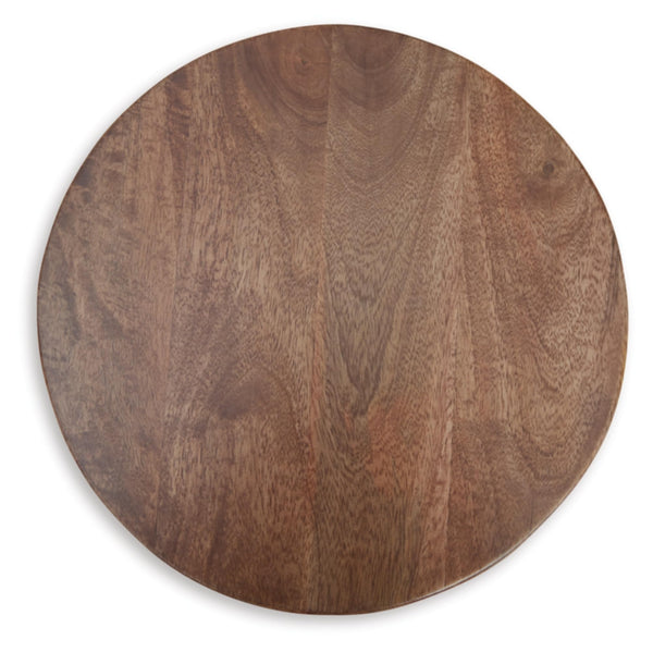 Round Solid Wood Accent End Table