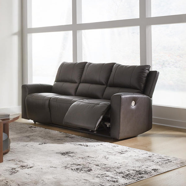 Power Reclining Sofa with USB Ports – Dark Brown