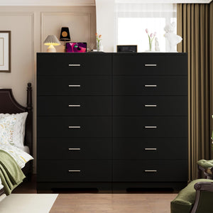 6-Drawer Tall Dresser with Charging Station & Metal Handles