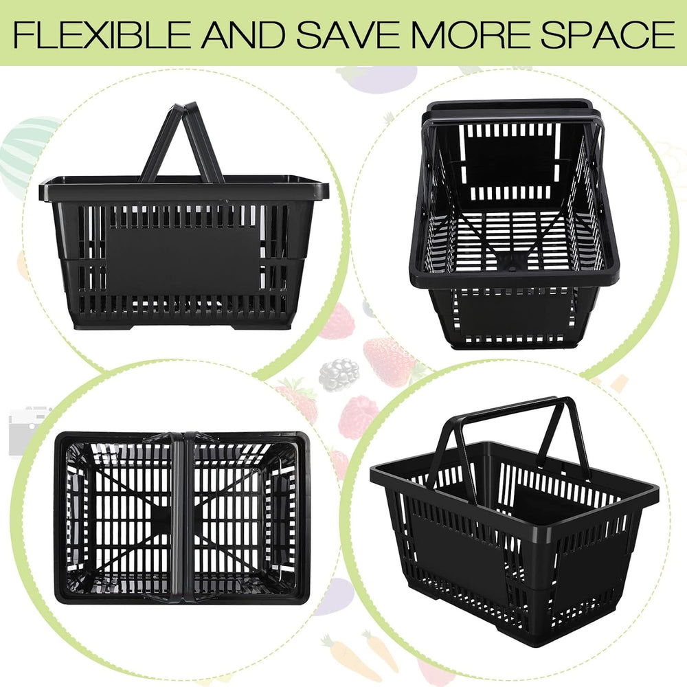 Plastic Shopping Baskets with Handles — Set of 20