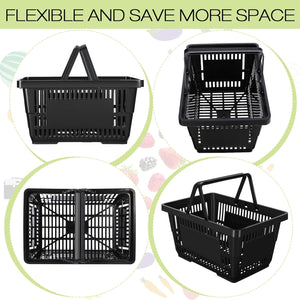 Plastic Shopping Baskets with Handles — Set of 20