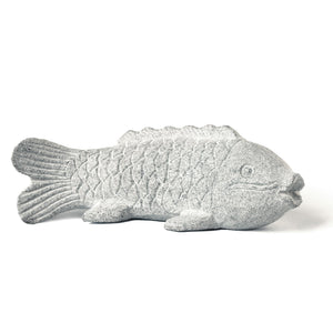 Hand Carved Granite Fish Garden Statue — Outdoor Lawn & Patio Decor