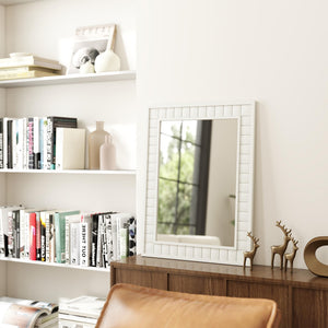 Rectangular Wood Framed Wall Mirror 37"x28"