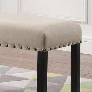 Fabric Dining Bench with Nailhead Trim