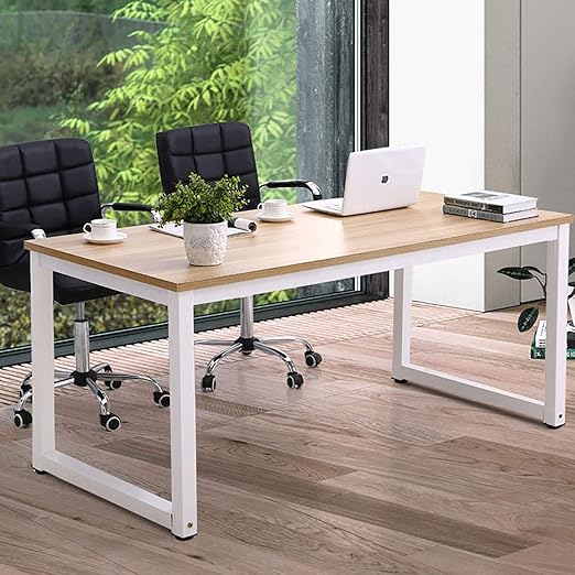63-Inch Large Office Computer Desk with Steel Frame