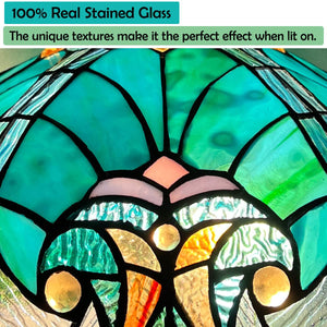 Tiffany Style Stained Glass Table Lamp – Victorian Green