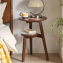 2-Tier Solid Wood Round End Table