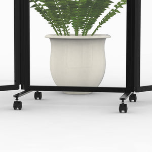 3-Panel Trifold Acrylic Room Divider with Casters