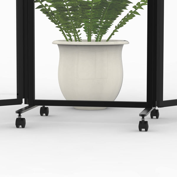 3-Panel Trifold Acrylic Room Divider with Casters