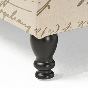 Parisian Storage Ottoman – French Script