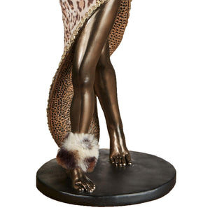 African Woman Dancing Table Sculpture – Bronze Finish