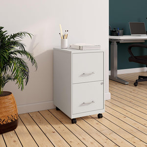 2-Drawer Lockable Metal Vertical File Cabinet with Casters