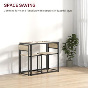 3-Piece Industrial Dining Table Set for 2