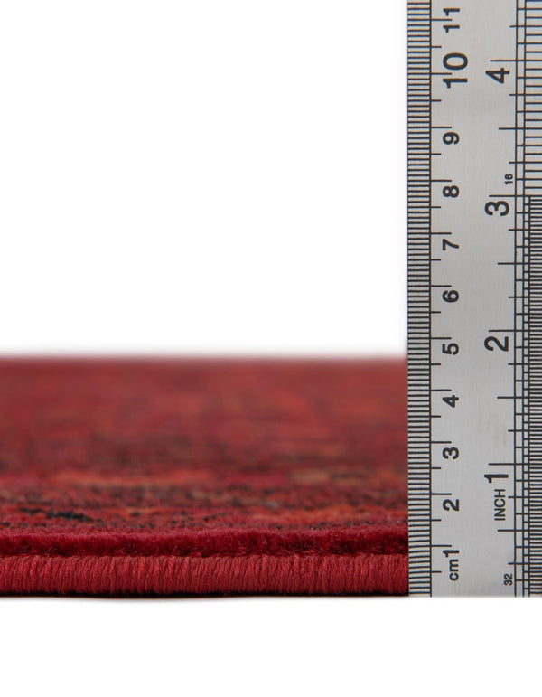 Red Black Traditional Tekke Area Rug 5x8