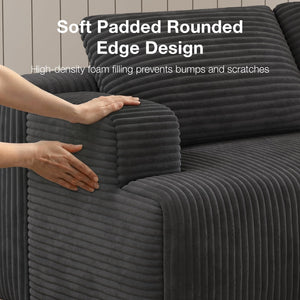 L-Shaped Modular Sectional Sofa with Coil Support