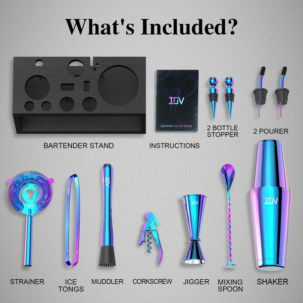 12-Piece Cocktail Shaker & Bartender Kit