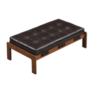 Rectangular Faux Leather Tufted Ottoman