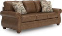 Queen Faux Leather Sofa Sleeper with Memory Foam Mattress