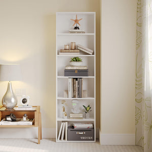 6-Tier Open Bookcase with Storage Shelves