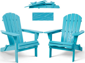 Folding Solid Wood Adirondack Chair with Pre-Assembled Backrest