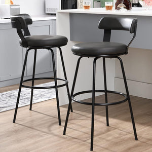 Swivel Counter Height Bar Stools Set of 2 with Back