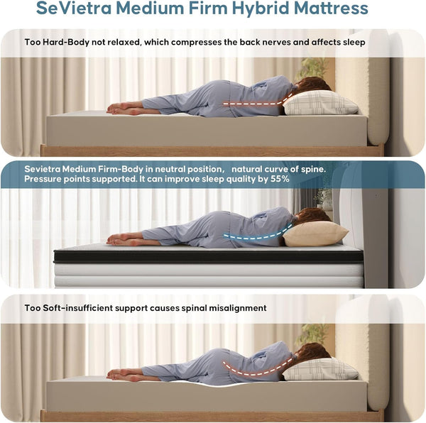 Queen Hybrid Mattress – Euro Top, Pocket Springs, Memory Foam