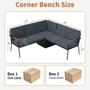 Corner Dining Table Set with Storage Bench