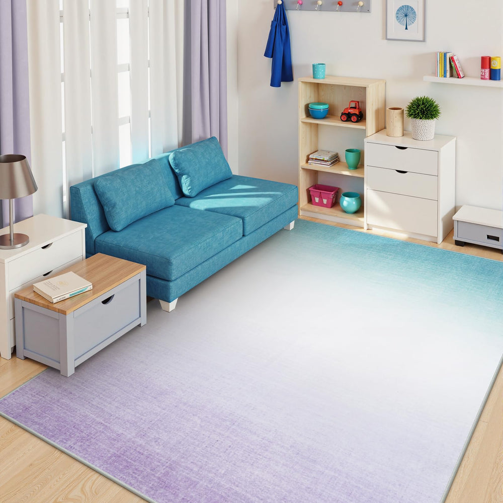 Purple Gradient Area Rug – Non-Slip Washable Indoor Rug
