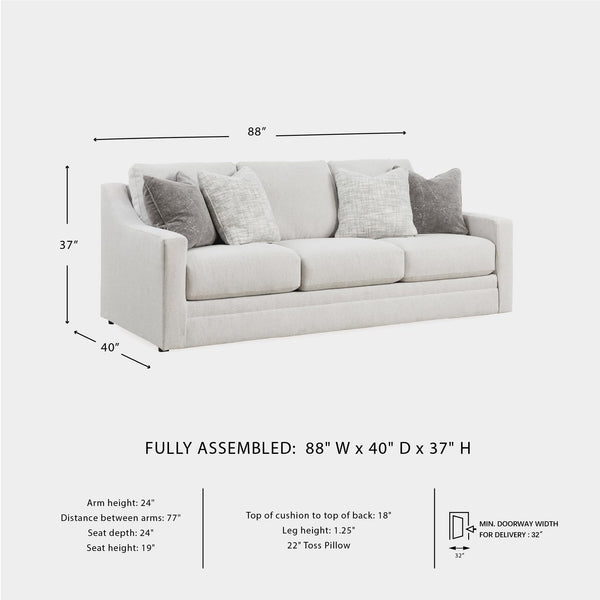 Contemporary Light Gray Sofa with Accent Pillows