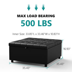 Large Square Storage Ottoman with Lift Top