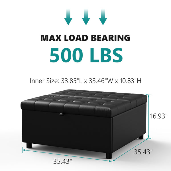 Large Square Storage Ottoman with Lift Top