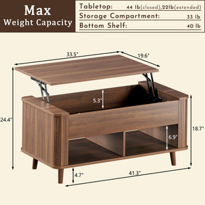 Lift-Top Coffee Table with Hidden Storage