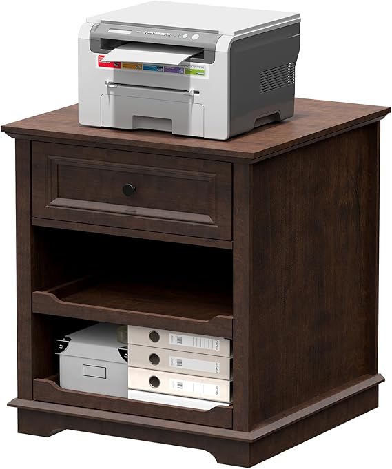 Lateral File Cabinet with Charging Station and Adjustable Shelves