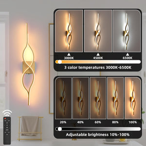 LED Wall Sconces Set of 2 – Dimmable, Remote Control, USB Rechargeable