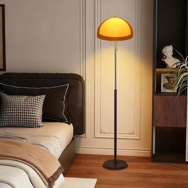 Mushroom Floor Lamp 60" Orange Mid Century Globe Acrylic Standing Lamp
