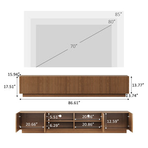 86" Mid-Century Modern TV Stand with Storage