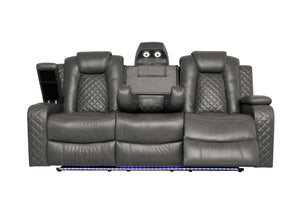 3-Piece Power Recliner Sofa Set with LED & Wireless Charging