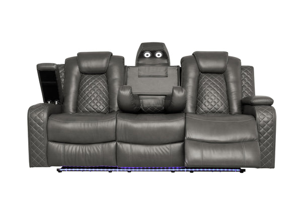 3-Piece Power Recliner Sofa Set with LED & Wireless Charging