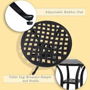 Cast Aluminum Round Outdoor Side Table Set of 2