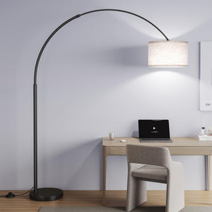 82" Arc Floor Lamp with Adjustable Arm & 3-Color LED