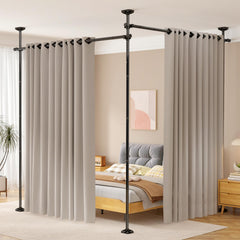 Adjustable No-Drill Room Divider Curtain Rod
