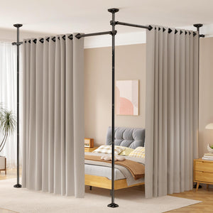 Adjustable No-Drill Room Divider Curtain Rod