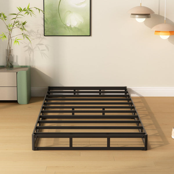 4-Inch Low Profile Box Spring with Fabric Cover & Metal Frame
