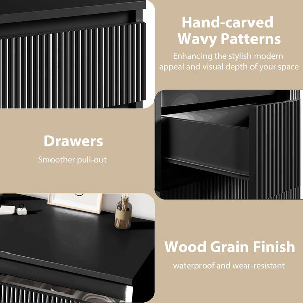 6 Drawer Dresser with Fluted Panels